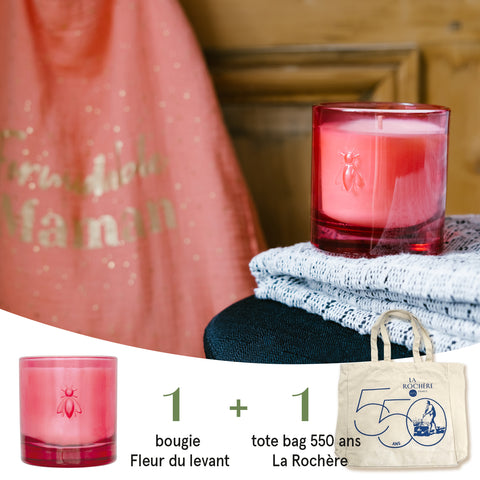 Set bougie Fleur du levant + tote bag ABEILLE