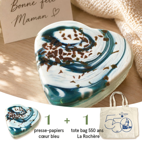 Set presse papier coeur + Tote bag COEUR