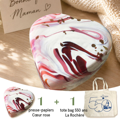 Set presse papier + tote bag COEUR